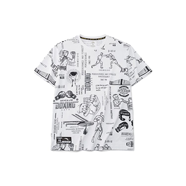 

Спортивная футболка Anta Slim Fit с принтом, мужские топы, белая 152227105-1