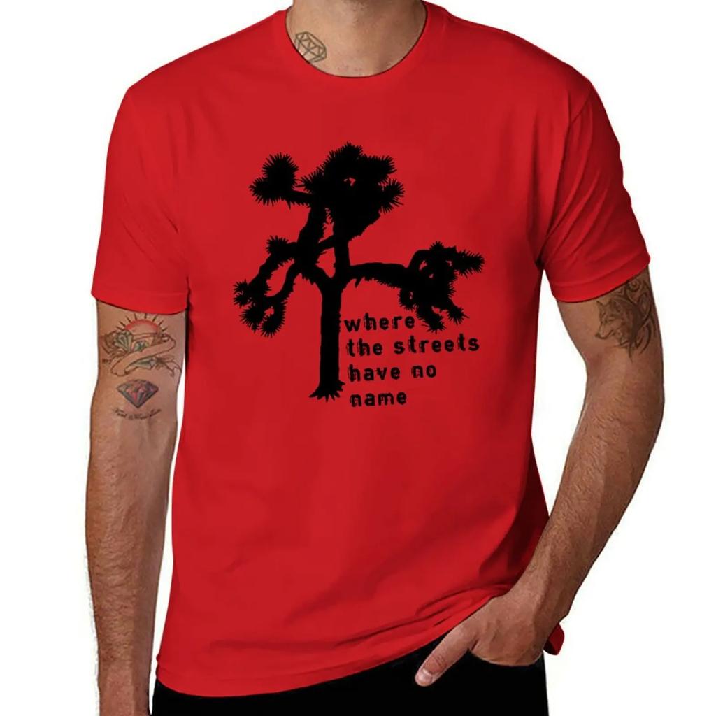 U2 - The Joshua Tree - Where the Streets Have No Name T-Shirt Plus Size Clothes Tops Baggy Shirts Mens Cotton T Shirts
