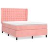 3129458 vidaXL Lit à sommier tapissier avec matelas Rose 140x200 cm Velours