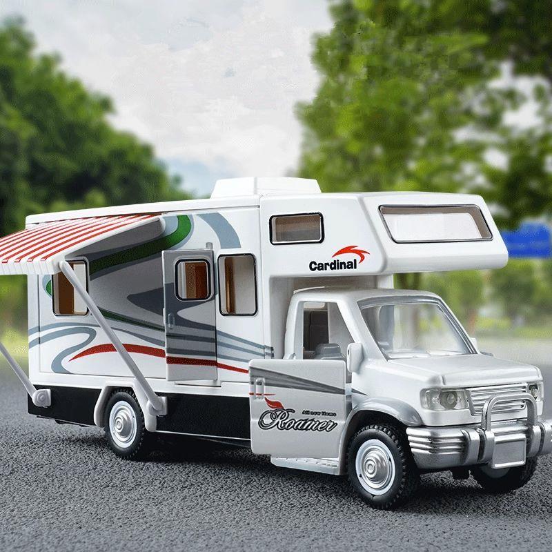 LYZRC New 1:32 Diecast & Toy Recreational Vehicles RV Alloy Car Model Collectibles Camper Van Motorhome Touring Sound Light Car Toys Gifts