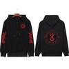Harajuku Anime Berserk Guts Zipper Hoodies Long Sleeve Zip Up Coat Sweatshirts Oversized Pullover Manga Jackets Puck Clothes