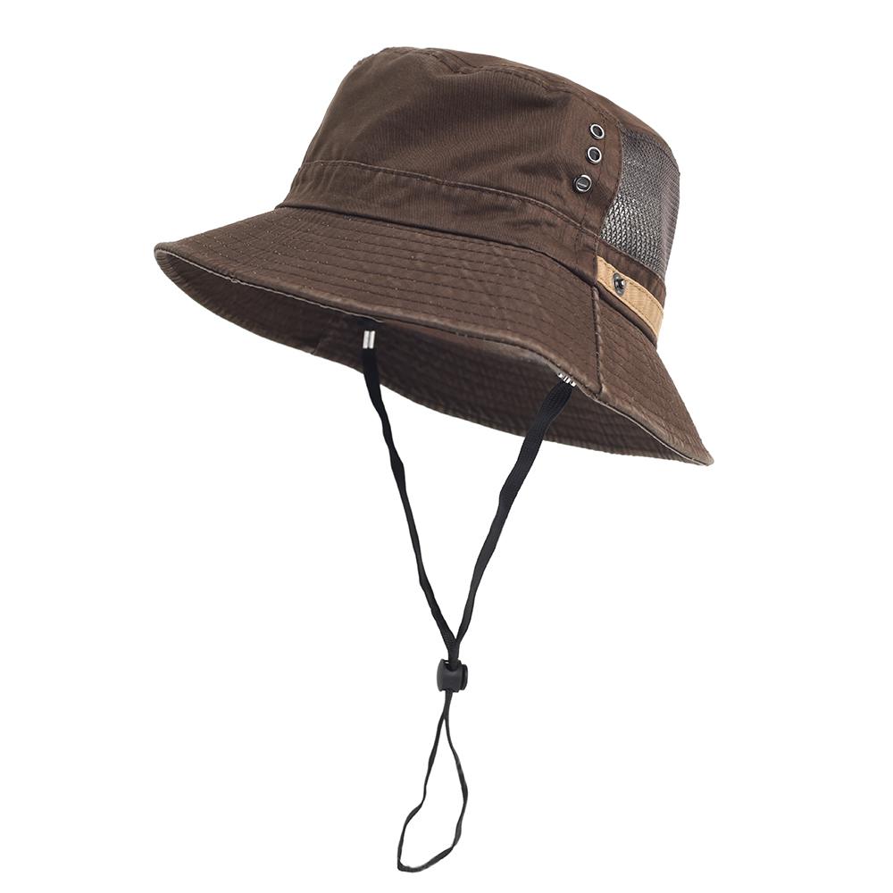 

Летние washed cotton bucket hats, уличная кепка, повседневная панама для мужчин и женщин, уличная шляпа 56-58 cm коричневый