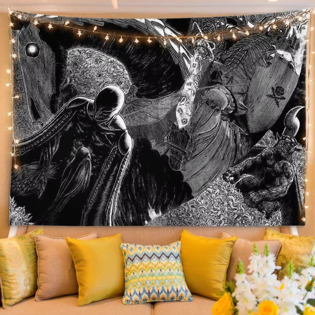 Berserk Anime Tapestry Wall Hanging Manga Art Wall Decor for Bedroom Dorm Living Room Home Decoration