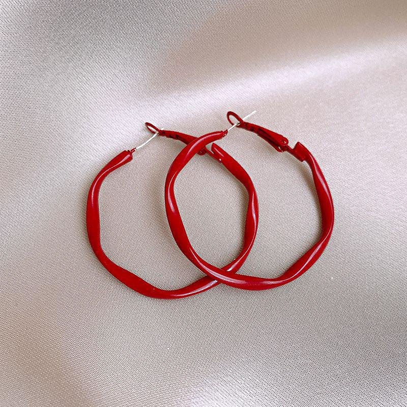 Chinese New Year Red Rose Petal Earrings - Festive, Fashionable & Elegant