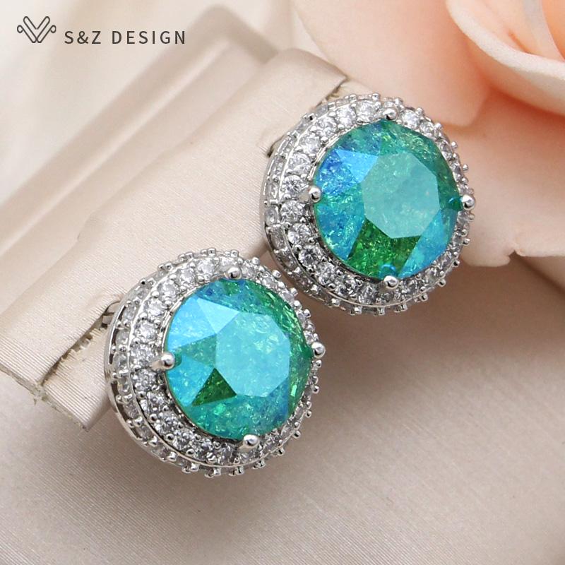 

Модные круглые серьги с кристаллами ледяной трещины для женщин, розовое золото, цвет кубического циркония, ювелирные изделия, подарок