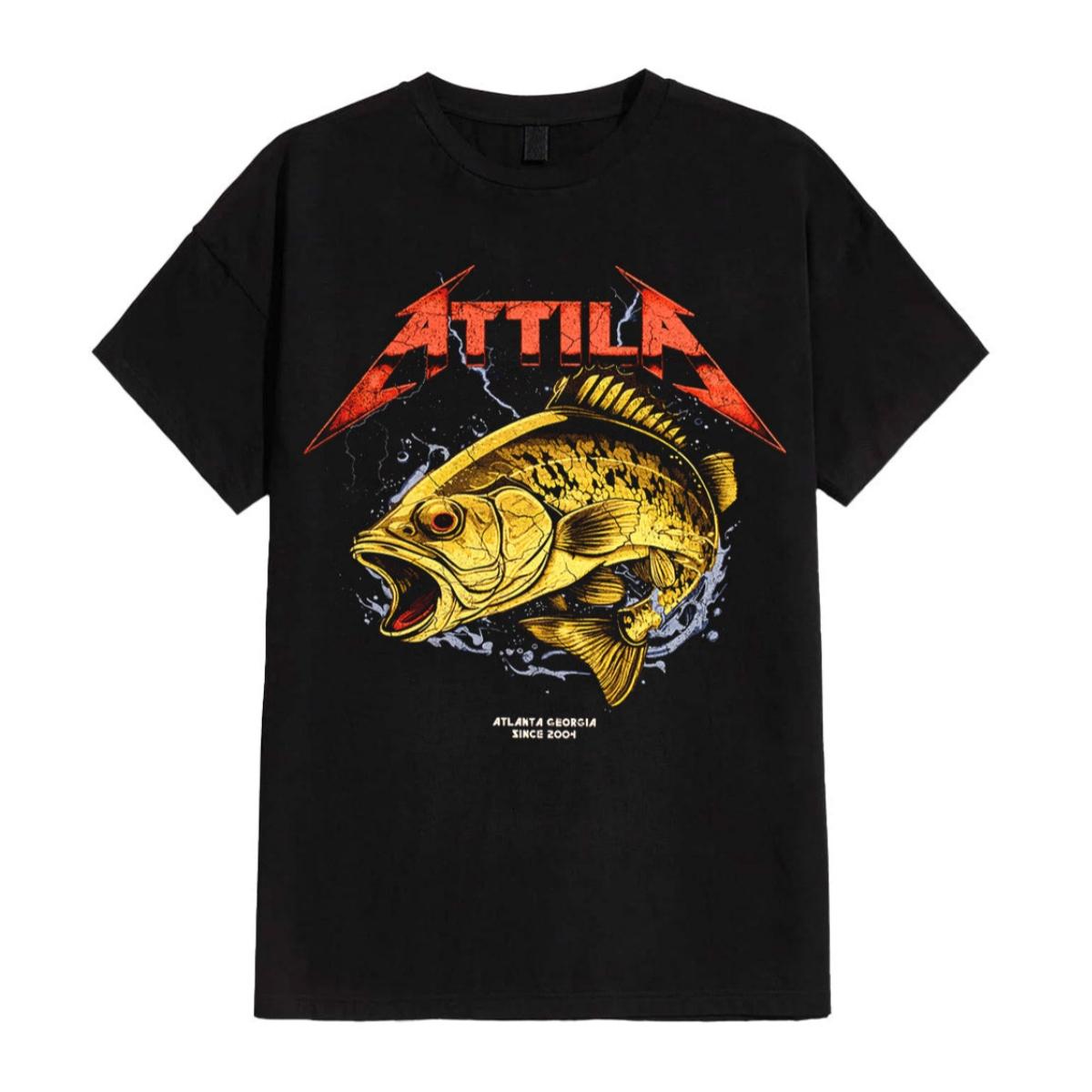 

Attila Cotton Band Shirt Unisex Summer Short Sleeve Fashion Brand Tee Luxury Casual Vintage M