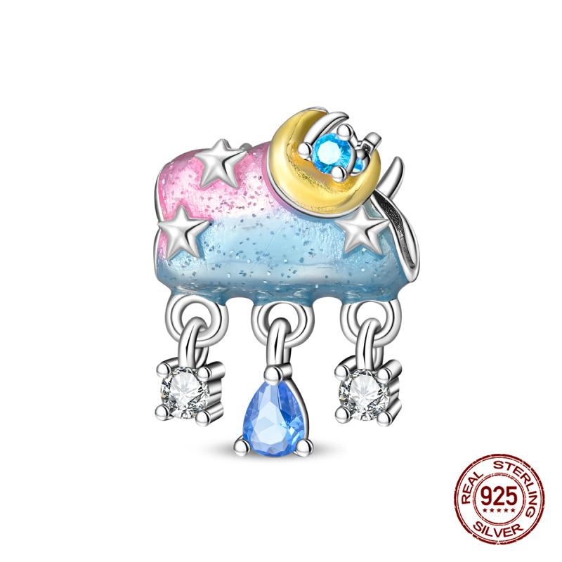 Original Charms Copper Hand Picking Star Safety Chain Charms Bead Fits 3Mm Original Bracelet Women Diy Jewelry Gift