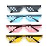 NEW Mosaic Sunglasses Trick Toy Thug Life Glasses Pixel Black Cool Jokes Funny Toys Deal With It Sun Glasses