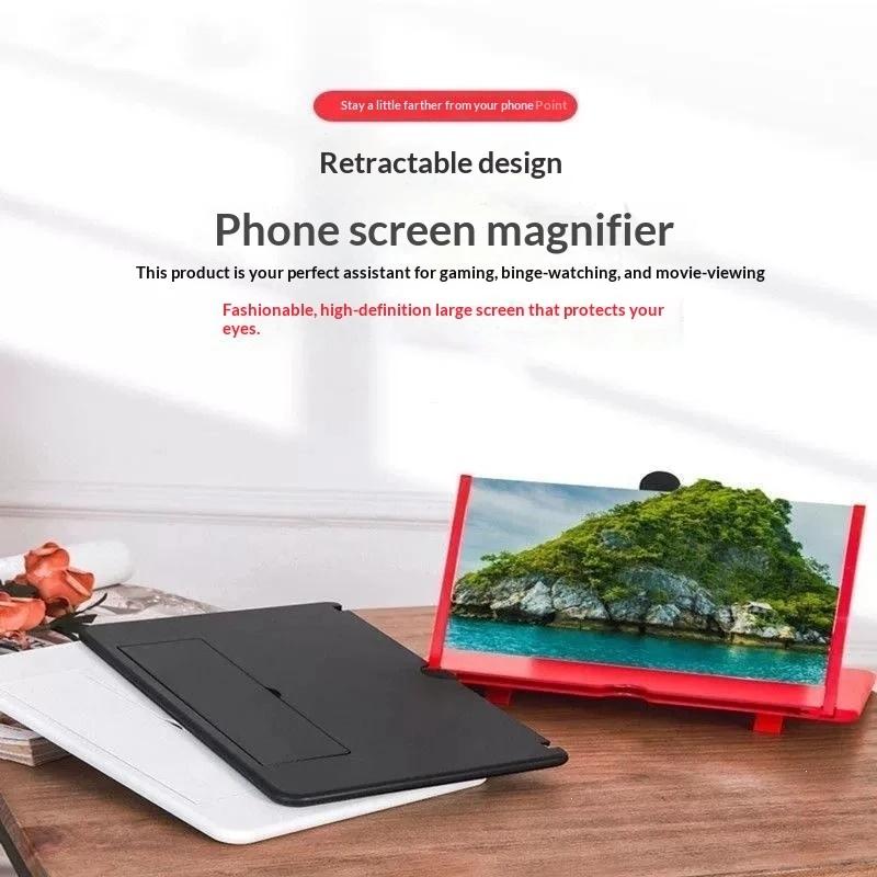 Foldable Phone Screen Magnifier 3X 4X Hd Magnification Eye Protection For Movies Videos Home Travel Use