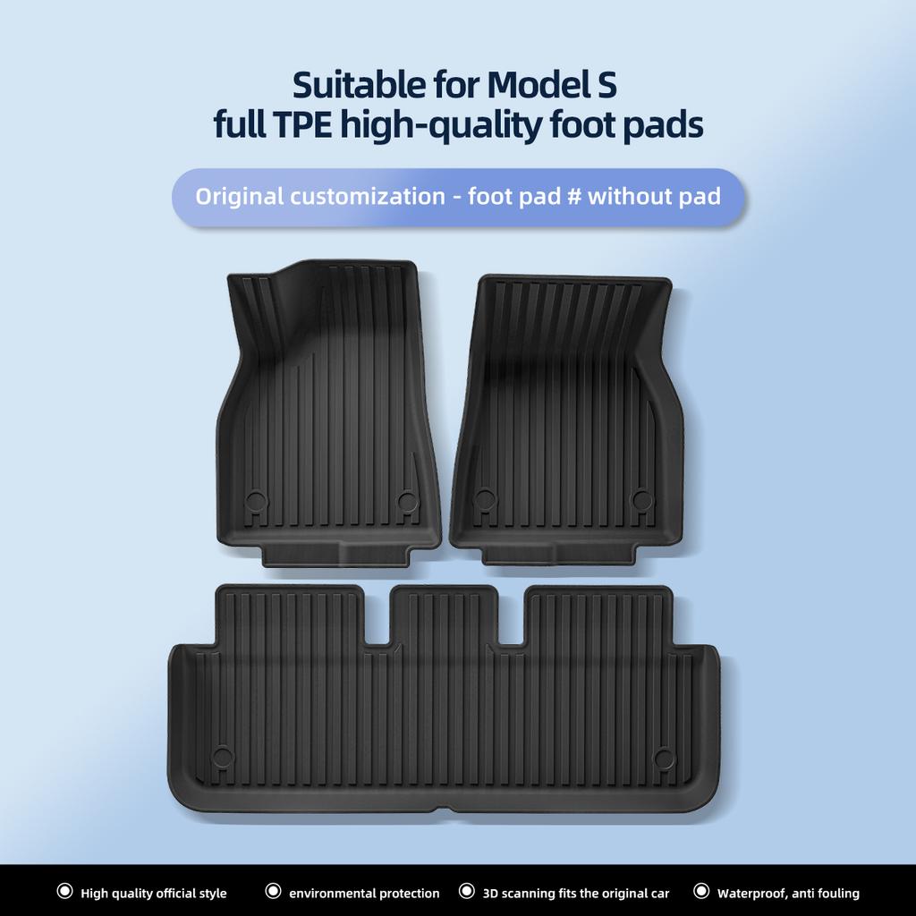 for Tesla Model S 2025-2025 Car Floor Mats Fully Coverage Waterproof Non-Slip Foot Pads Liner Luggage Trunk Mat Car Accessories