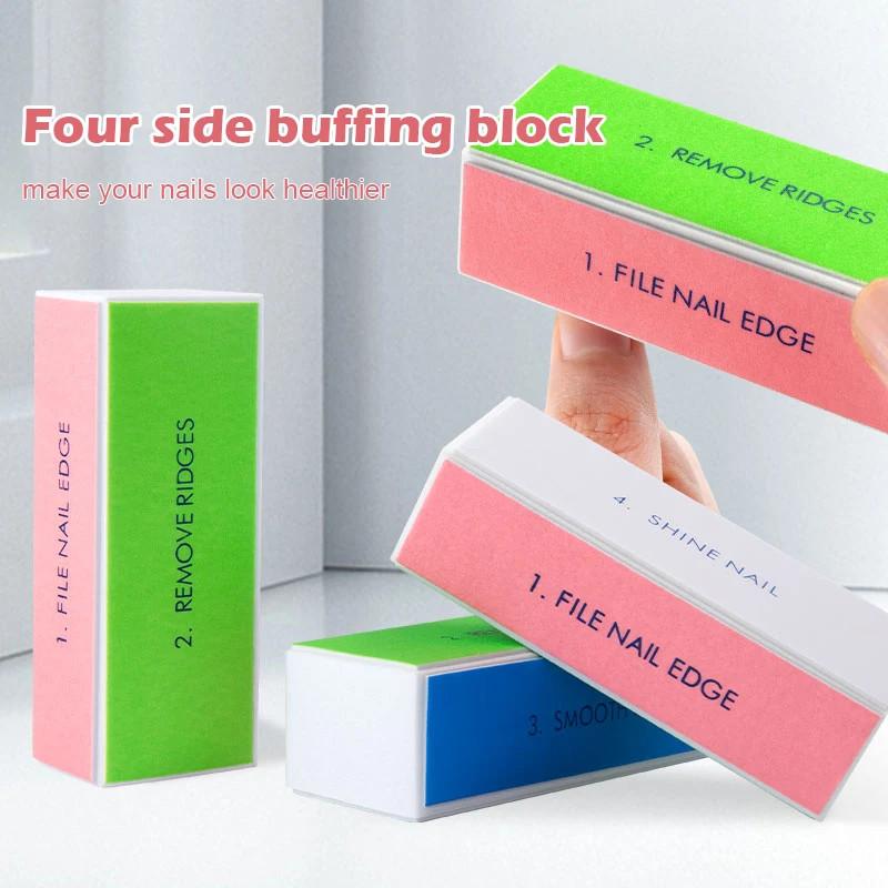 6/12 buc Bloc Buffer Unghii 4 Pași Colorat Bloc de Lustruit Luciu Pilă de Unghii Manichiură Kit Instrumente de Șlefuit Pilește Unghiile Naturale