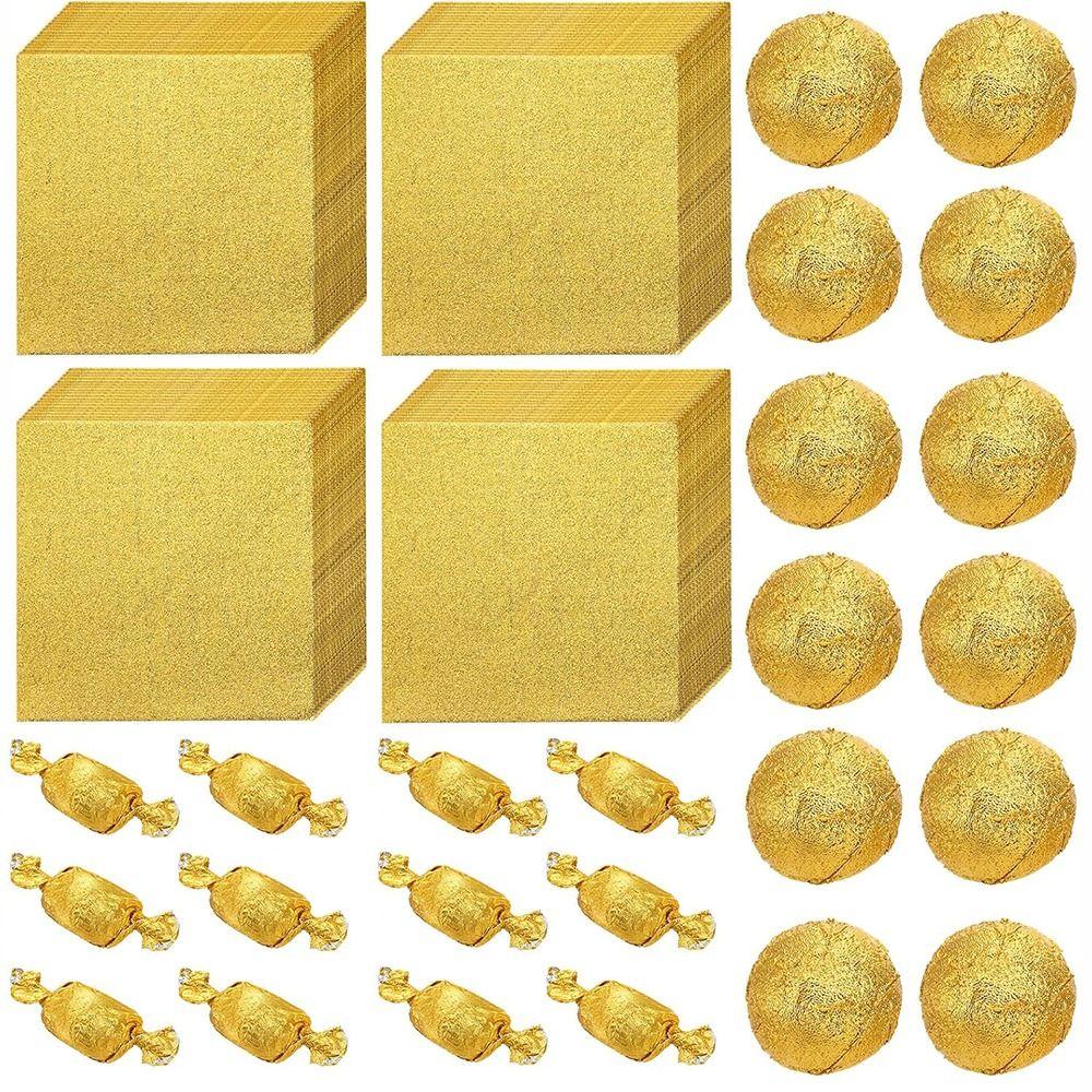 Gold Aluminum Foil Paper Square Candy Wrapping Paper New Foil Sheets  Wedding Party Supplies
