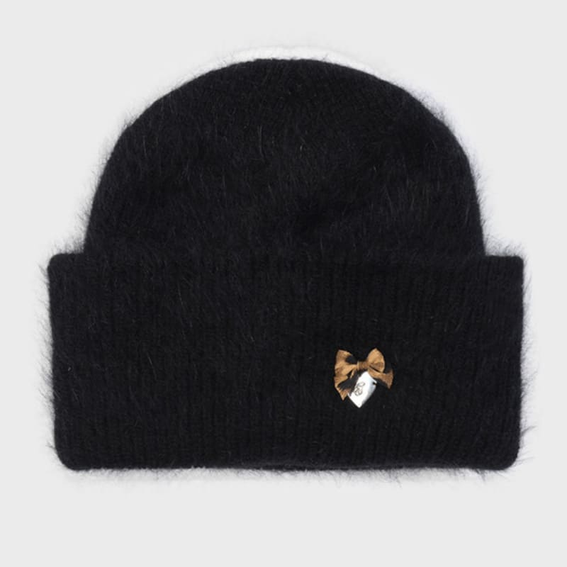 

Eireve LEOPARD BOW ANGORA BEANIE (BLACK) black