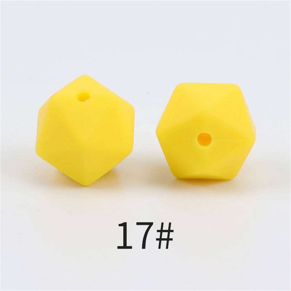 TX49 10Pcs 14mm Hexagon Solid Color Silicone Beads Jewelry DIY Necklace Bracelets Keychain Trend Handmade Accessories Jewelry