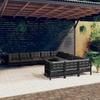 Day and Night - Day and Night Garden Furniture 11 Pieces and Cushions Black Pine Wood