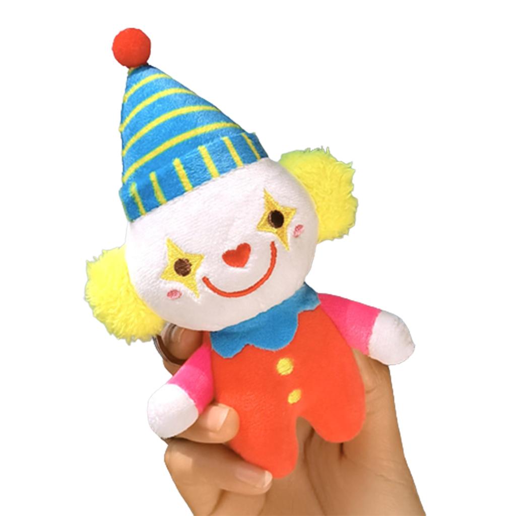 Plush Cartoon Circus Clown Stuffed Doll Schoolbag Accessories Pendant Kid