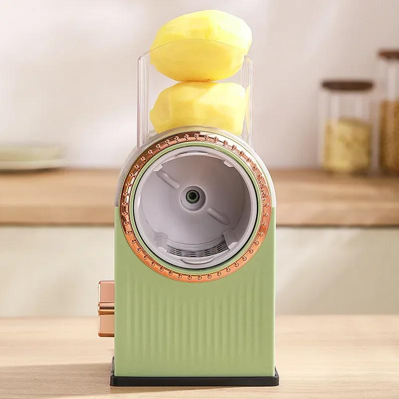 New Multifu Vegetable Slicer Manual Kitchen Accessories Grater Vegetable Chopper Household 3 In 1 Round Cutter Potato Spiralizer