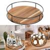360 Degree Rotating Wooden Turntable Organizer Large Capacity Convenient Spice Jar Storage Tray Versatile Space Saving