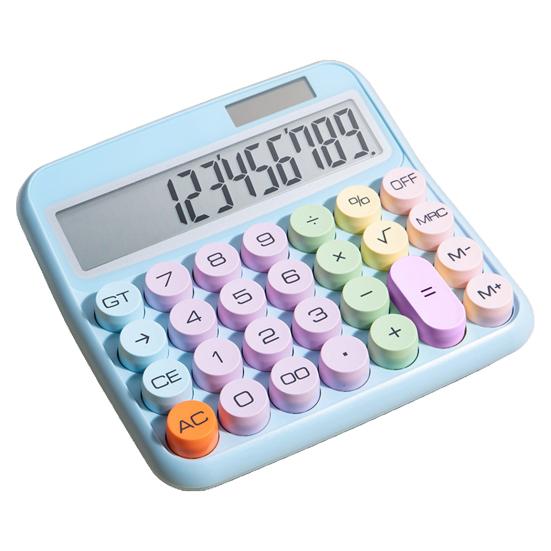 

Калькулятор Винтажный стиль пишущей машинки Калькулятор с большим экраном на солнечной энергии 12-значный дисплей для офисной школы синий