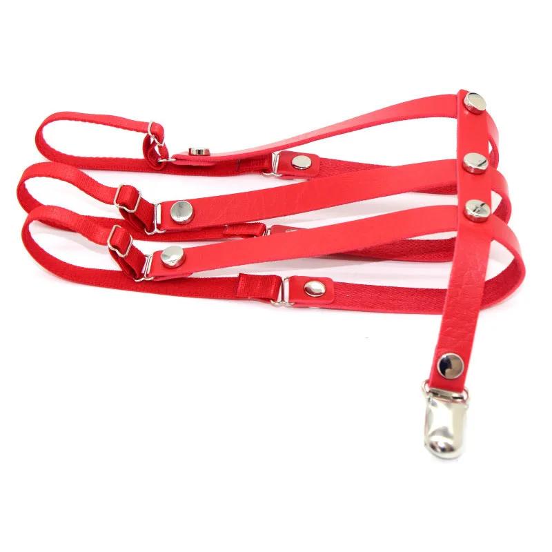 Inel de picior punk gotic cu trei rânduri, jartieră sexy de coapsă din piele PU, buclă de picior Harajuku, jartiere, hamuri pentru femei, petrecere club de striptease