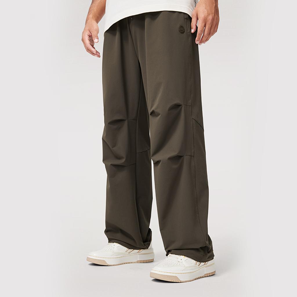 Li-Ning Water-Resistant Loose Straight-Leg Sports Pants Men Bottoms Slate-Brown AYKU689-2