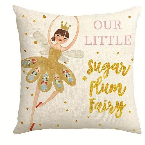 Weihnachtlicher Nussknacker und Zuckerfee Themen-Kissenbezug: Willkommen im Land der Süßigkeiten! Neujahrs-Hausdekoration