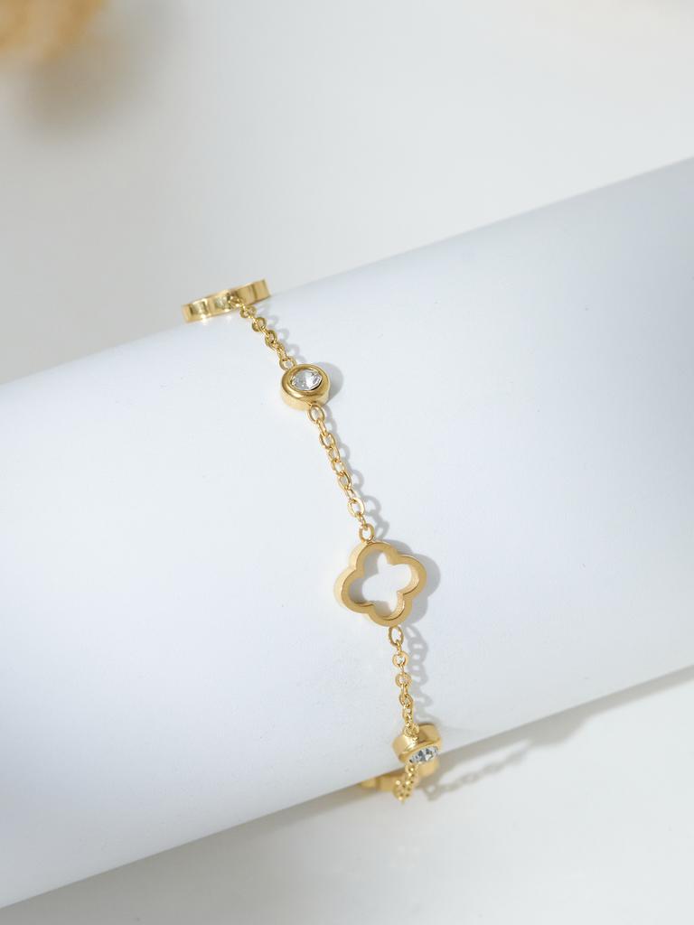 1 Piece Elegant Niche Luxury Triple Flower Bracelet Suitable for Daily Wear Gift for Friends Holiday Gift Women's Zircon