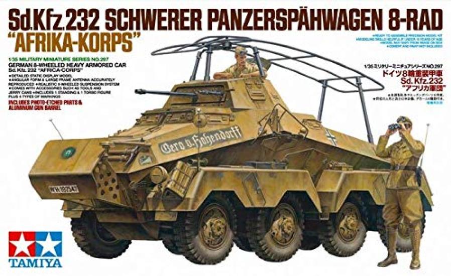 Tamiya Military Miniature Series Deutsches 8-Rad-Panzerfahrzeug Afrikakorps Plastikmodell 35297 1/35 Nr. 297 Sd.Kfz.232
