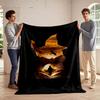 Fantasy Wizard Hat and Boy Graphic Blanket Flannel Blanket for Bedroom, Living Room, Sofa, and Nap Sofas.