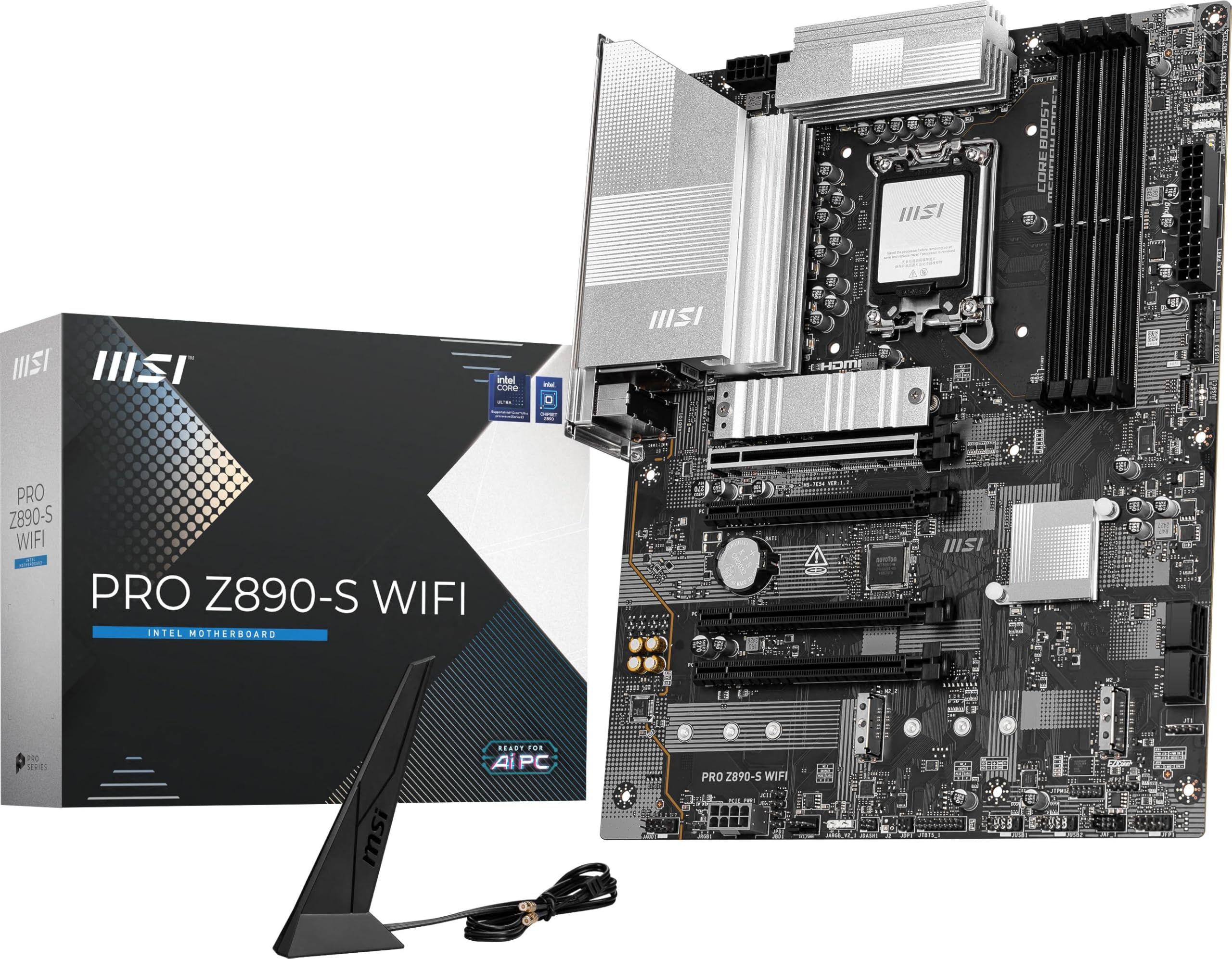 

Материнська плата MSI PRO WiFi ProSeries Core Ultra Series 2 Intel LGA PCIe USB Bluetooth Thunderbolt Z890-S (Підтримує процесори, 1851, DDR5, 5.0, M.2,