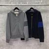 TIME BREATHE Unisex Four-Stripe Zipper Hoodie