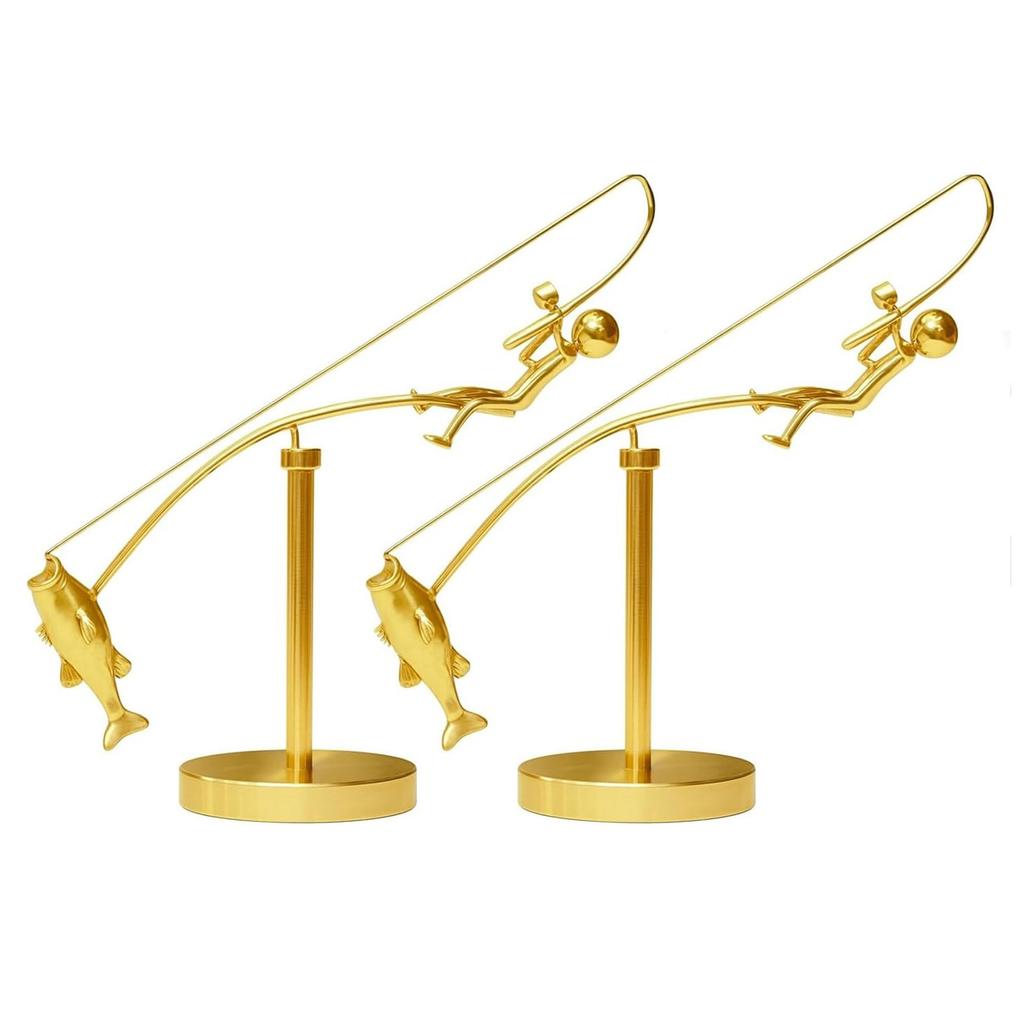 Kinetic Fishing Sculpture Balance Art for Your Space Balance Art Sculpture Fisherman Balancing Figurine Ornament Home Decoration