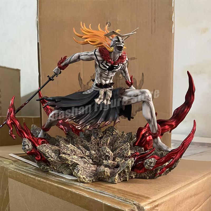 23cm Bleach Hollow Ichigo Action Figure Collectible Doll Saigo No Getsuga Tenshou Hollowfied Kurosaki Ichigo Statue Model Toys