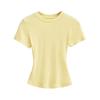 Pure Desire Women's Spicy Girl Round Neck Ribbed Summer T-Shirt