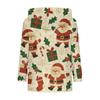 Women's Fashion Casual Long Sleeve Christmas Print Hooded Knitted Sweatshirt