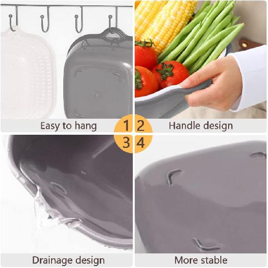 Washing Vegetable Baskets in The Kitchen Fruit Baskets Multi-layer Stackable Vegetable Sinks, Strainer and Washing Fruits and Vegetables Kitchen