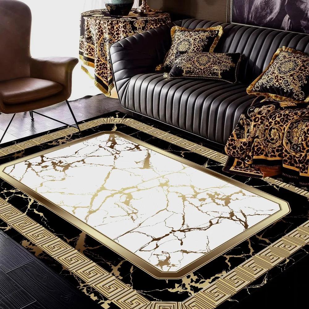 

Килими з текстурою золотого мармуру для прикраси дому, вітальні, спальні, гардеробної. Нековзкий килим великої площі, килимок під диван. 140*200cm