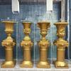 Wedding Gold Roman Column Flower Stand – European Stripe Trophy Fiberglass Décor