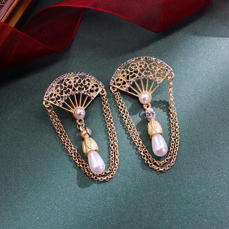 Vintage nostalgic S925 silver needle stud earrings femininity personality baroque court style earrings ear jewelry