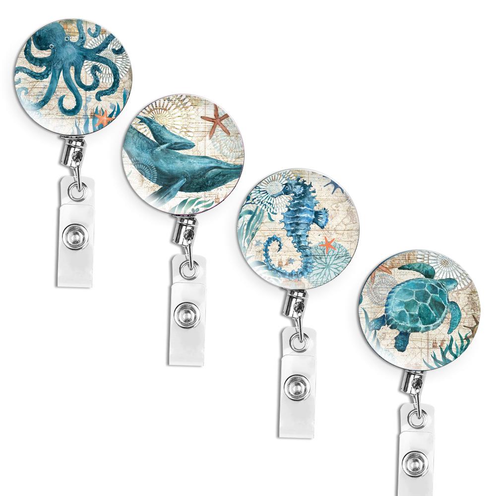 Set Creativo di Portachiavi Retrattili per Ufficio - Cavo d'Acciaio Anti-Perdita in 4 Pezzi