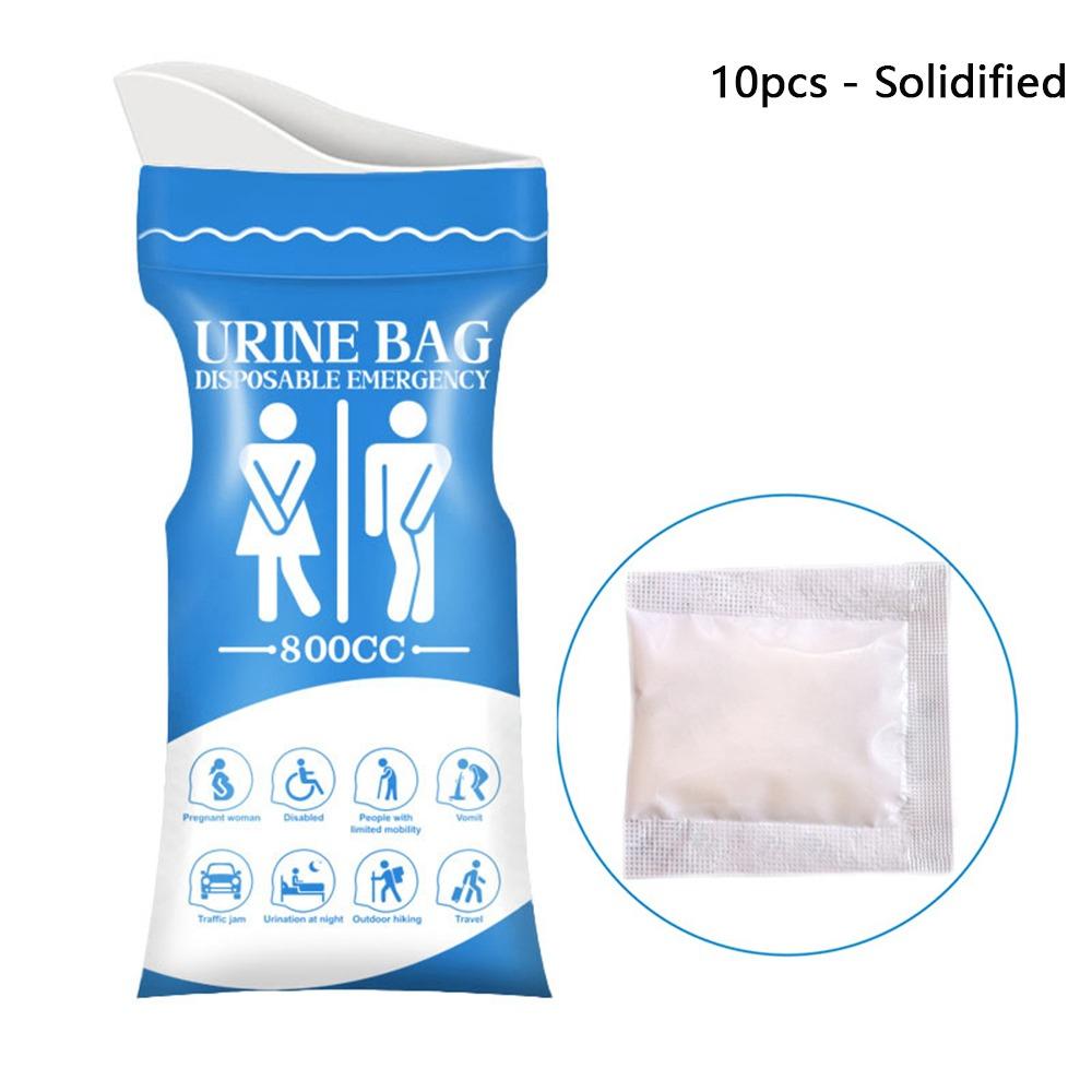 10Pcs Set 800ML Capacity Emergency Urinate Bags Portable Cleaning Disposable Vomiting Bag Portable Travel Toilet Bag