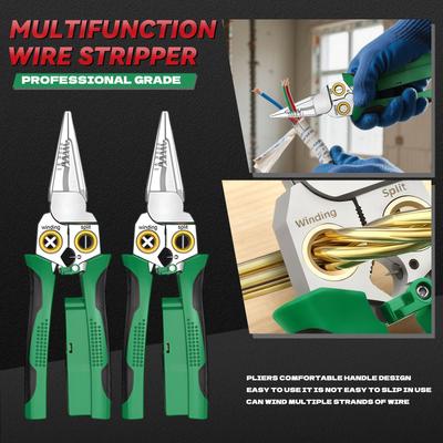 Kleště na odizolování drátů s funkcí měření elektřiny, kleště na odizolování drátů pro stříhání a tahání drátů, kabelové nůžky pro škrábání
