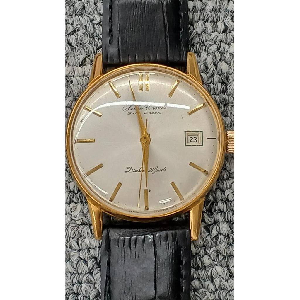 Used SEIKO CRONOS SELF DATER J15010E Manual Wind Watch