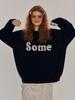 SOME PLACE Some Graphic Oversized Pullover Knit T-Shirt [Navy]