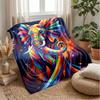 Vibrant Colorful Elephant Art Theme Blanket Lightweight Warm Flannel Blanket Decorative Throw Blanket for Home Decoration