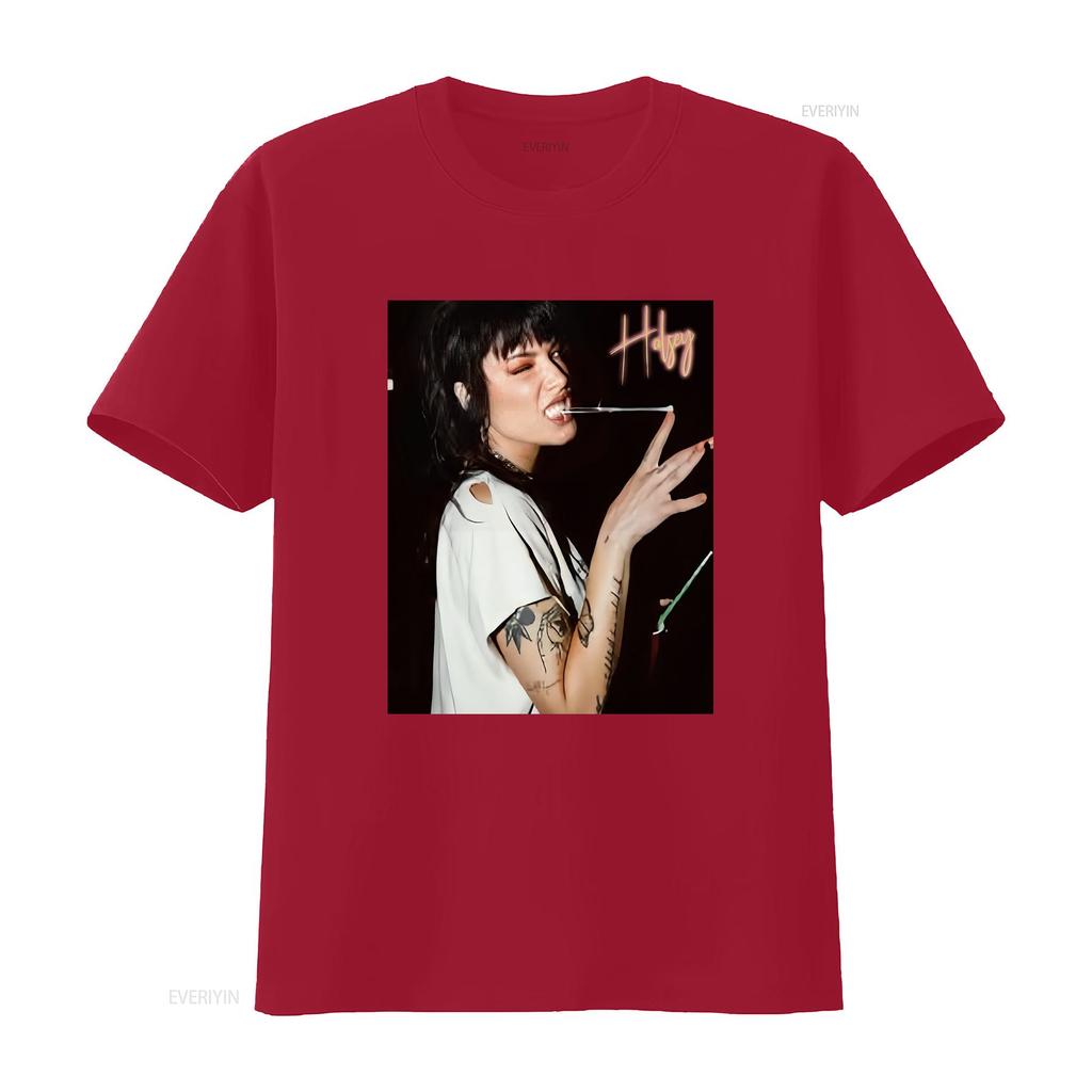 Halsey T Shirt For New Style Vintage Washed Fashion Casual Top For Everyday Wear Graphic Breathable Streetwear Slightly Unisex