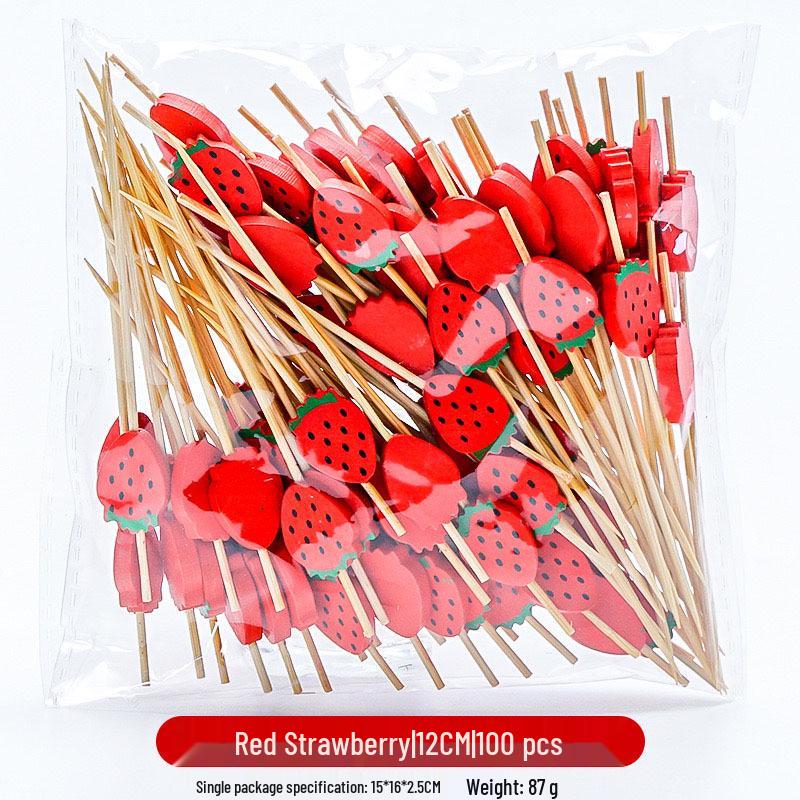 12CM Bamboo Pearl Skewers: Creative Cocktail and Fruit Plate Decor Toothpicks