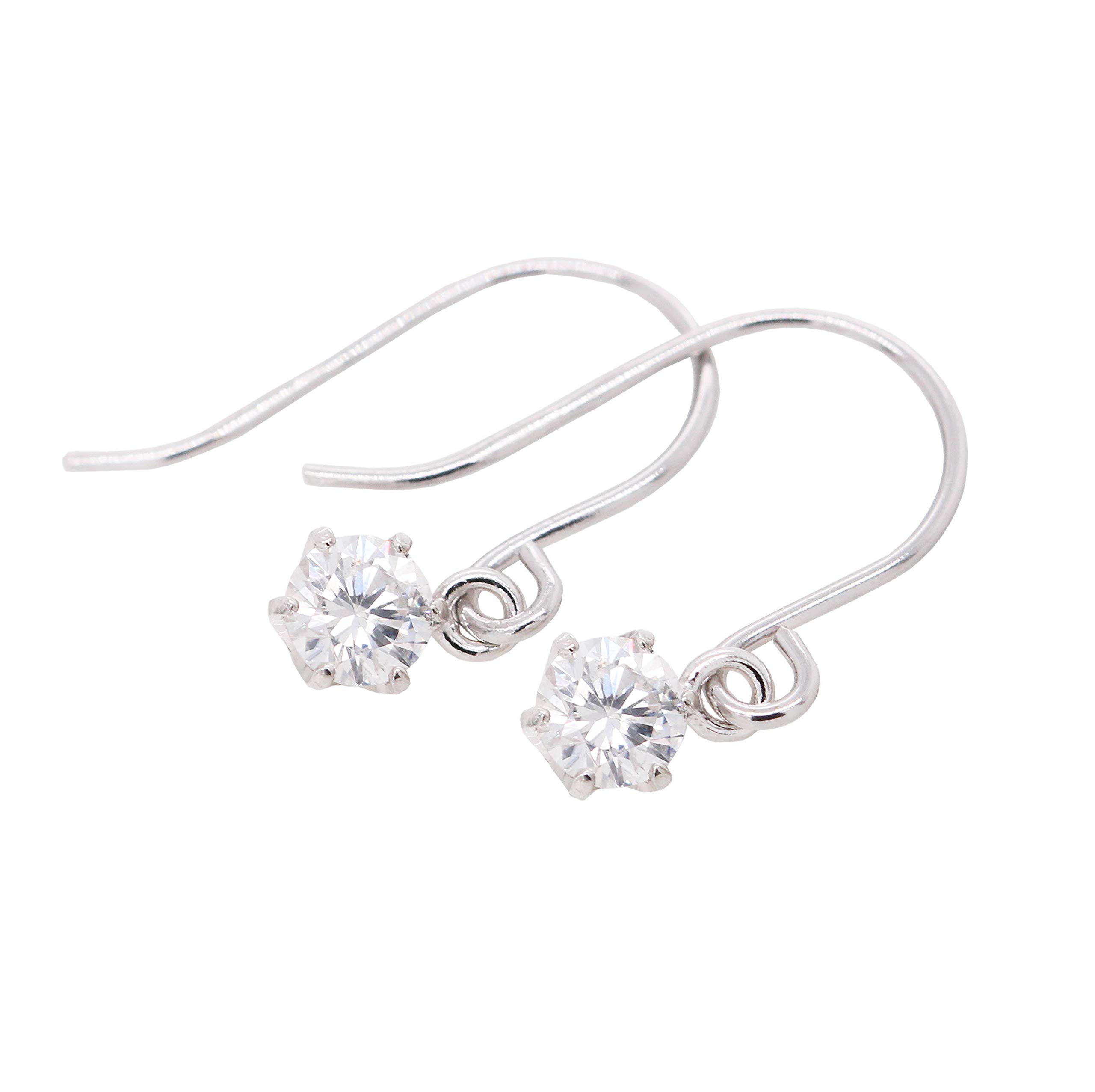 

Platinum 900 Diamond Single Stone American Hook Earrings [KASHIMA] 0.15ct