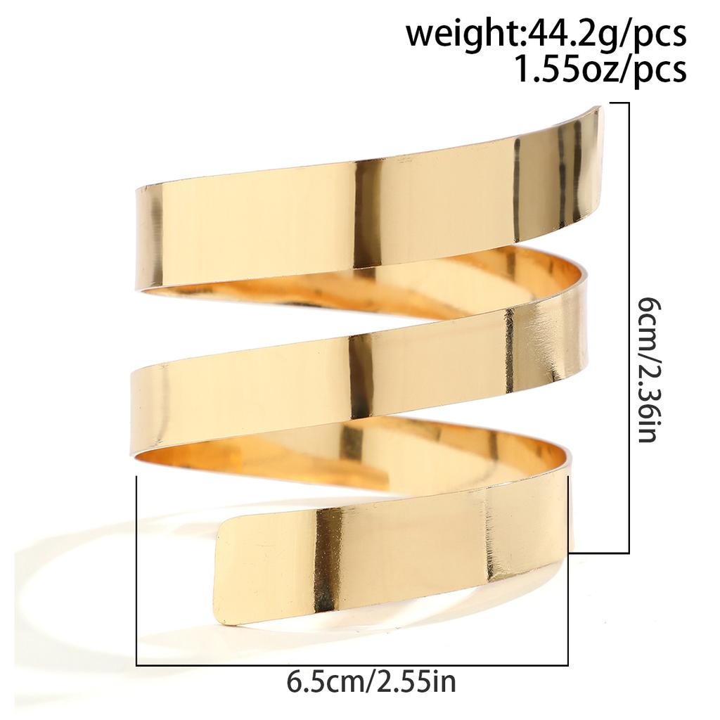 IngeSight.Z Punk Metaal Glad Meervoudig Gelaagd Spiraal Open Manchet Armband Bangle Voor Vrouwen Vintage Gouden Kleur Breed Hand Armband