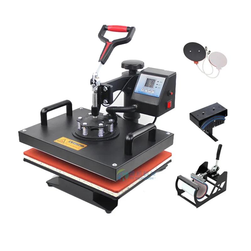 5 In 1 Heat Press Machine Sublimation Heat Press 360° Swing Away Heat Transfer Digital T-Shirt Pressing Multifunction Combo